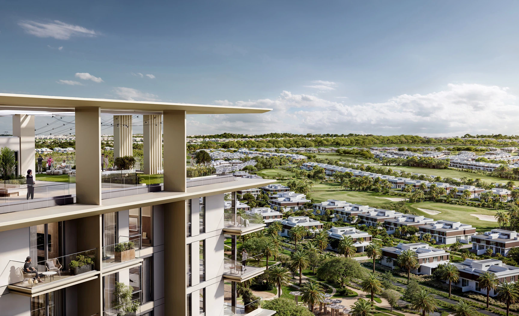 Club Place terrace and golf landscape